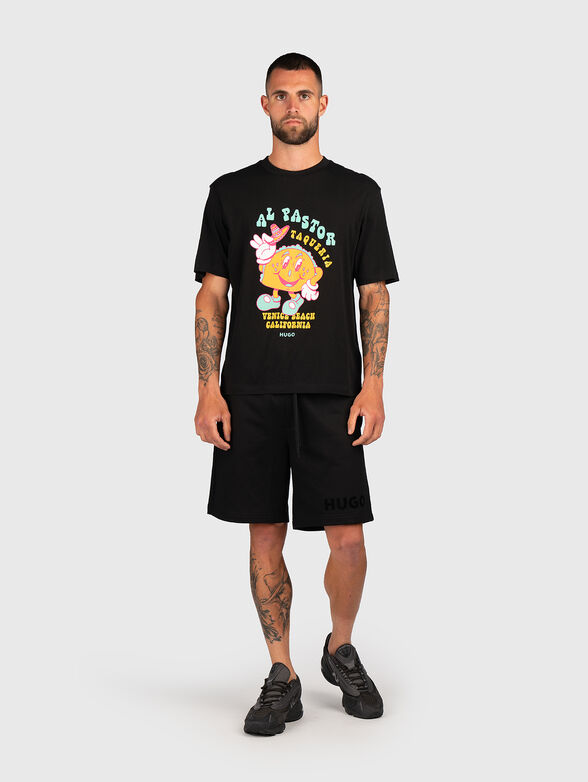 T-shirt with oval neckline and print - 2