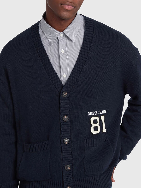 Cotton cardigan with patch - 4