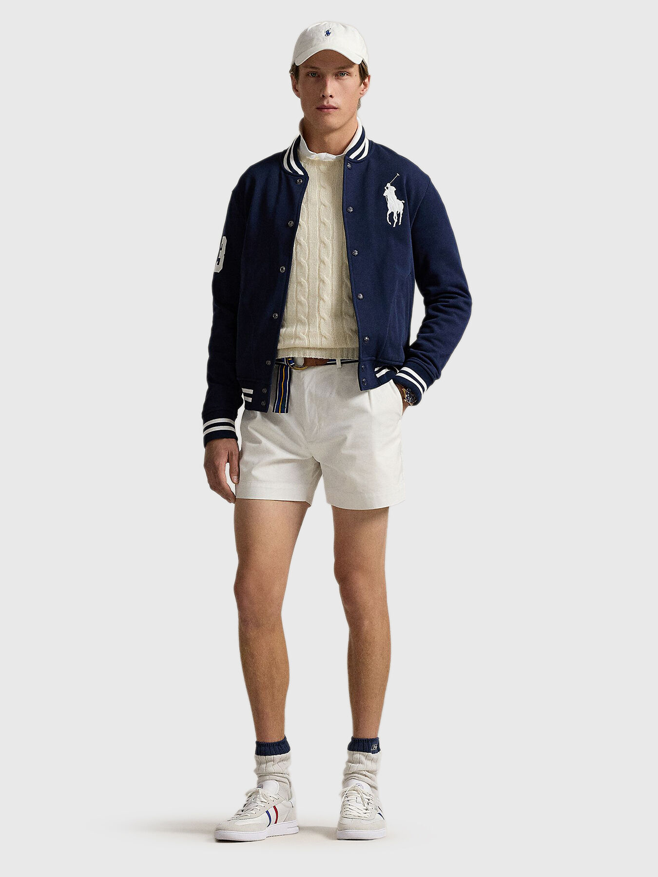 Fleece baseball jacket brand POLO RALPH LAUREN