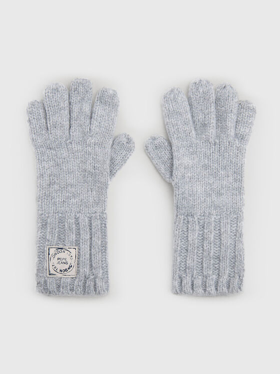 Плетени ръкавици в сив цвят  - 1