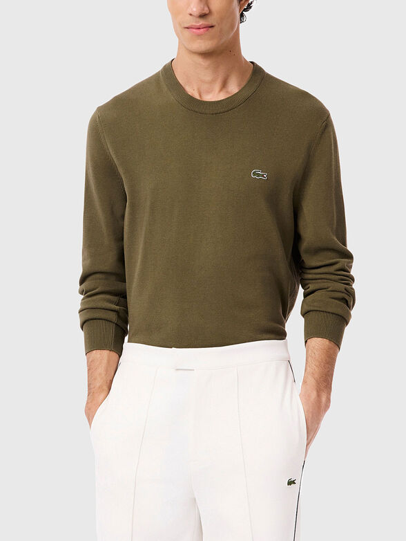 Crew neck cotton sweater - 1