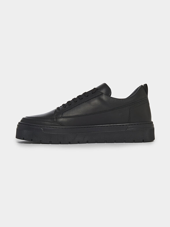 FLINT black leather sneakers - 4