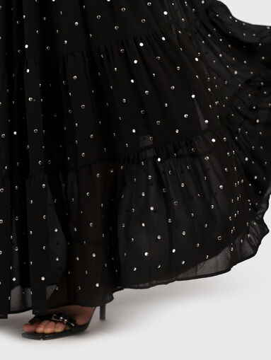 Maxi skirt with accent eyelets - 4