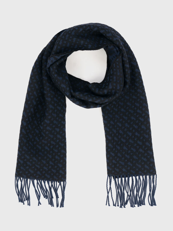 Long wool scarf with monogram - 1