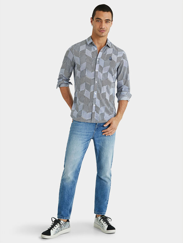 DAMAR shirt with striped geometric print - 2