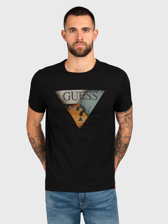 Cotton T-shirt with triangular logo - 1