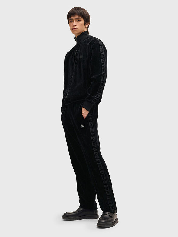 Velvet tracksuit with monogram - 4