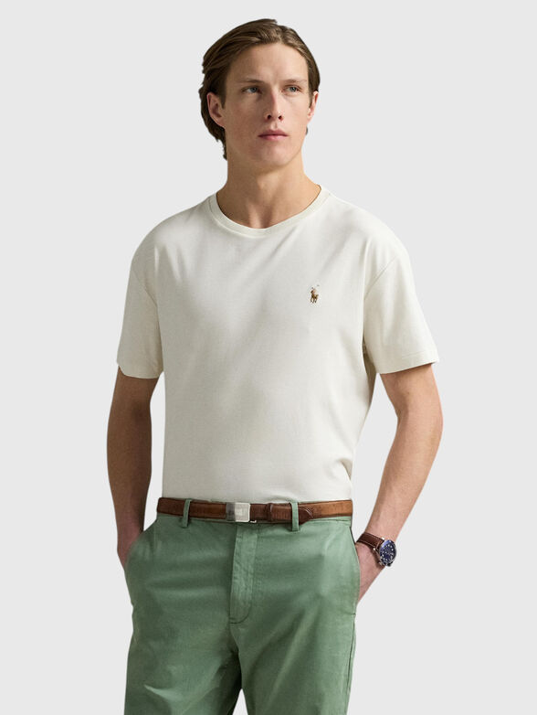 Cotton T-shirt with embroidered logo - 1