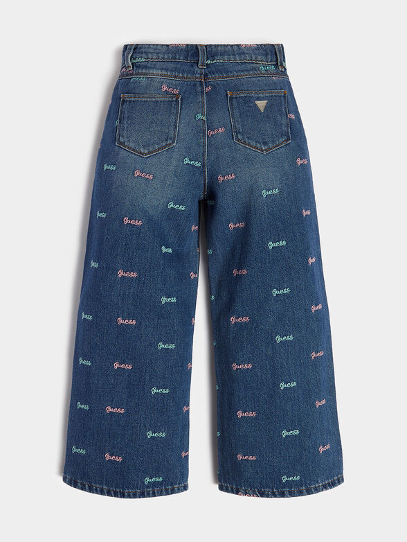 Jeans with wide legs and logo embroidery - 2