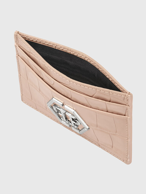 Leather beige card holder - 2