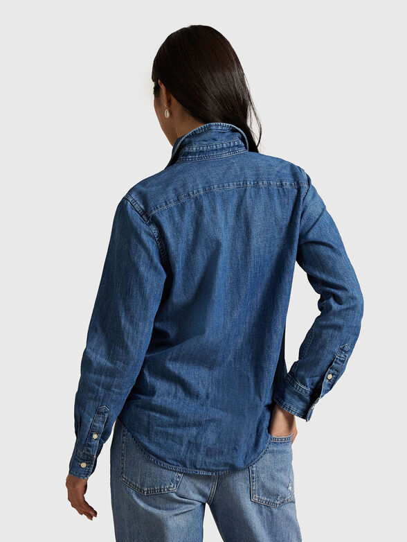 Denim shirt with logo embroidery - 3