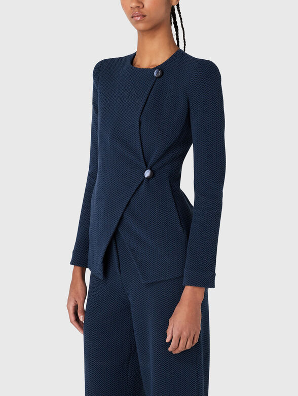 Slim blazer with oval neckline - 1