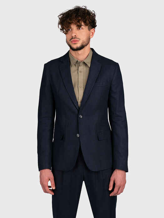 ZELDA dark blue blazer in linen blend 