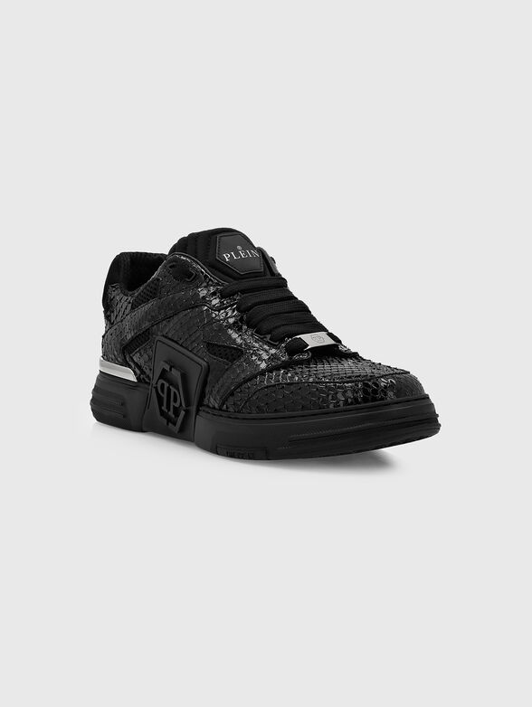 Black python skin shoes - 1