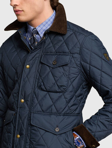 Navy blue jacket with a quilted effect - 4