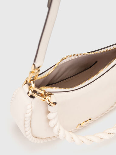 Leather bag with long strap and logo - 5