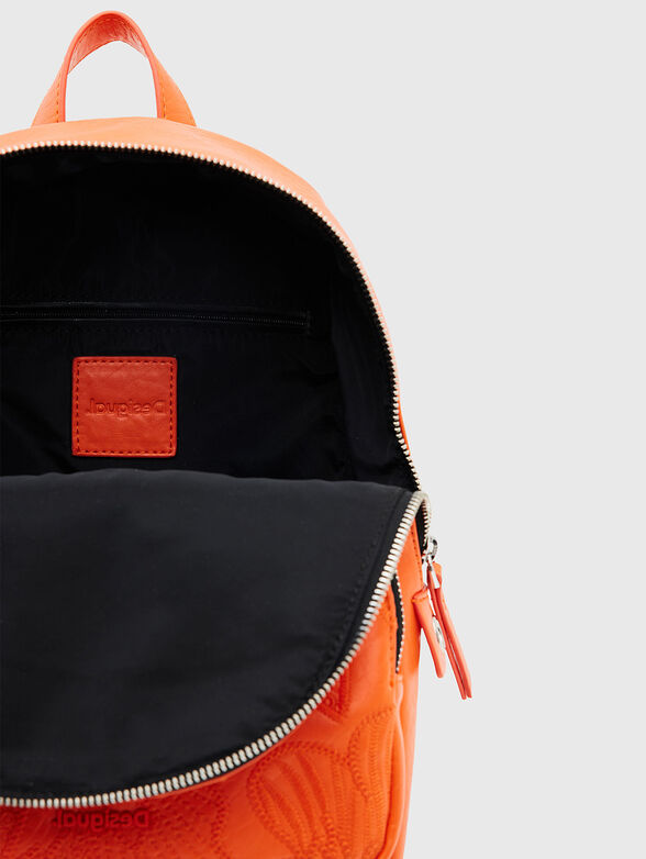 Black backpack with floral motifs - 4