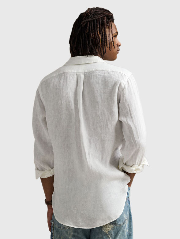 White linen shirt with contrasting logo - 3