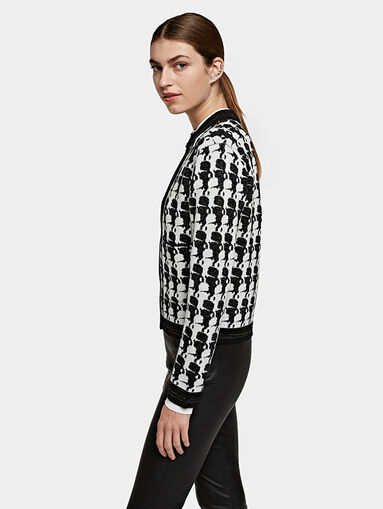 Jacquard cardigan with monogram print - 3