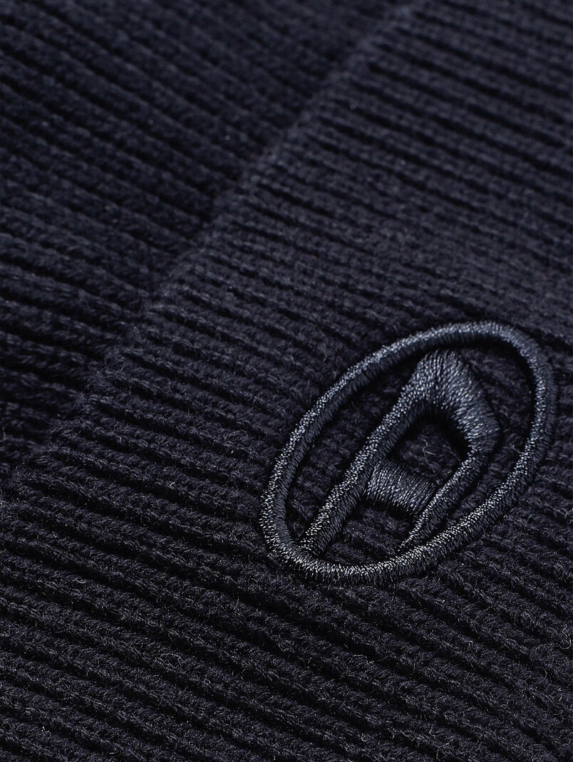 Black wool blend hat with logo - 3