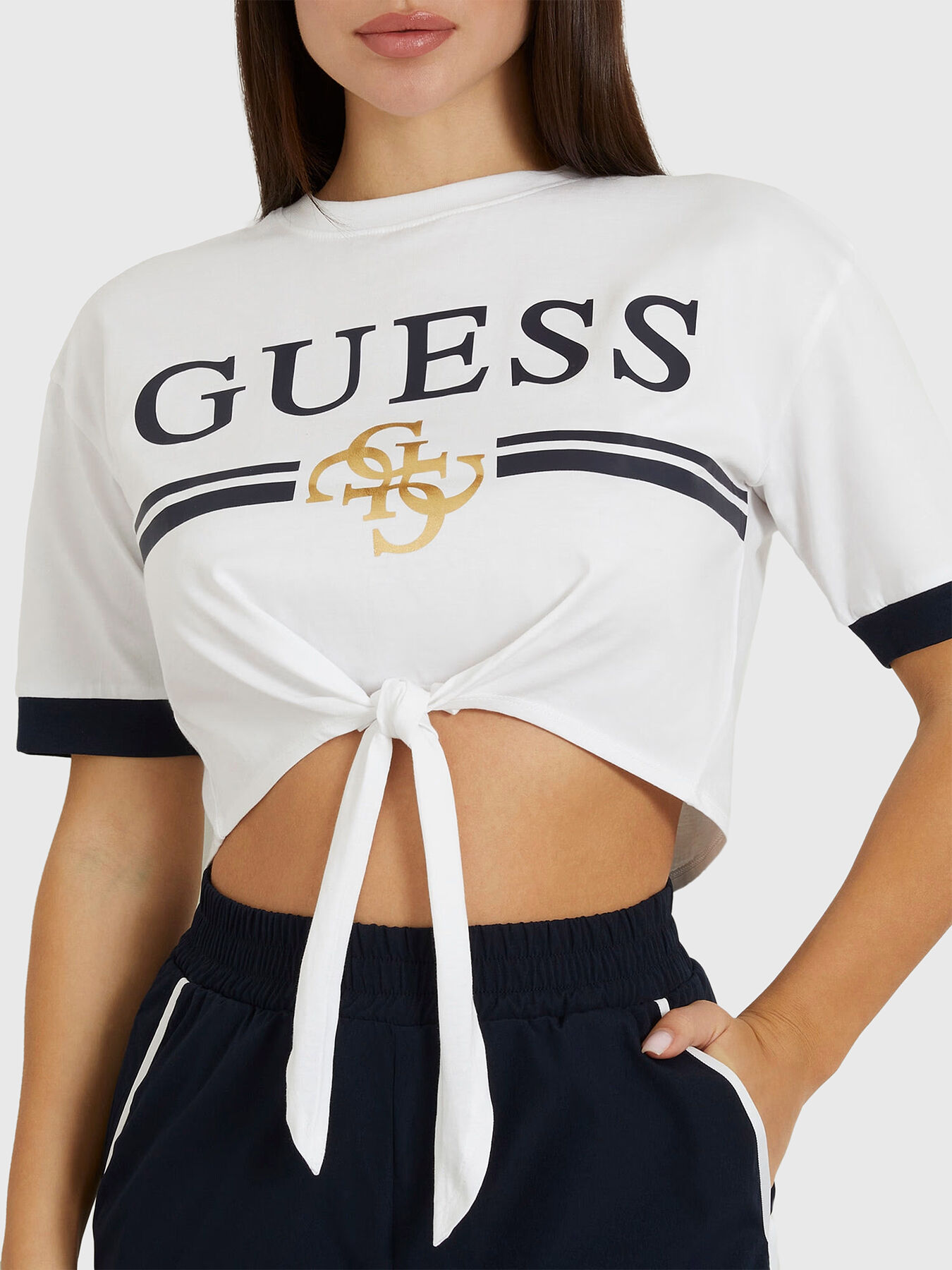 Guess cropped t shirt top
