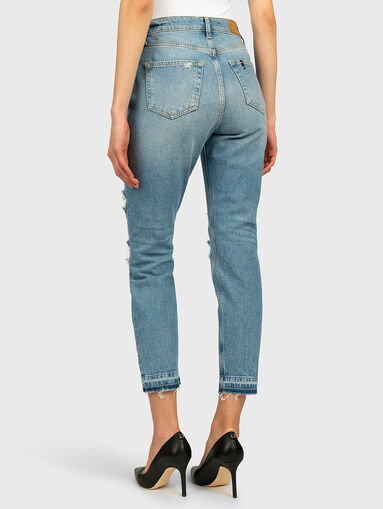 Jeans with abrasions and crystal applications - 3