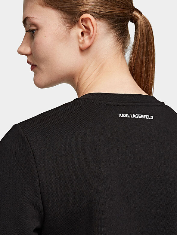 Cotton sweatshirt with artistic print - 3