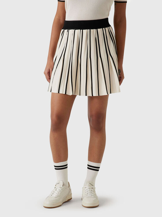 Pleated mini sweater skirt - 1