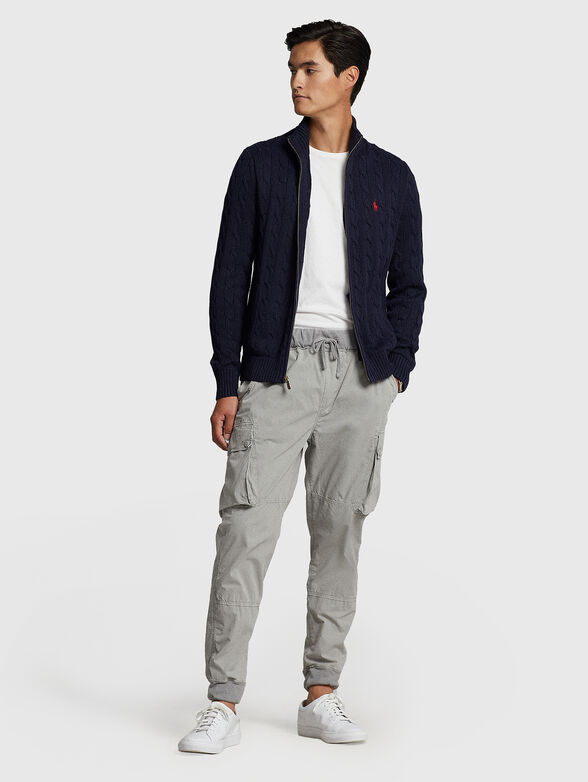 Cotton cardigan with embroidered logo - 2