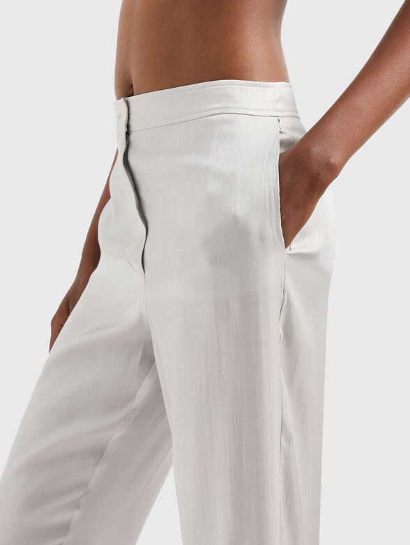 Grey viscose blend trousers - 4