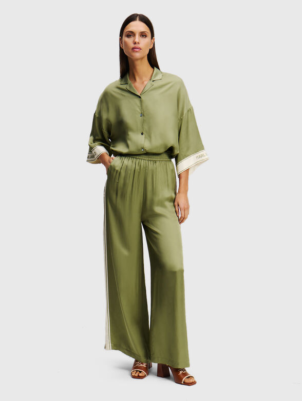 Wide leg trousers with elastic waist - 1