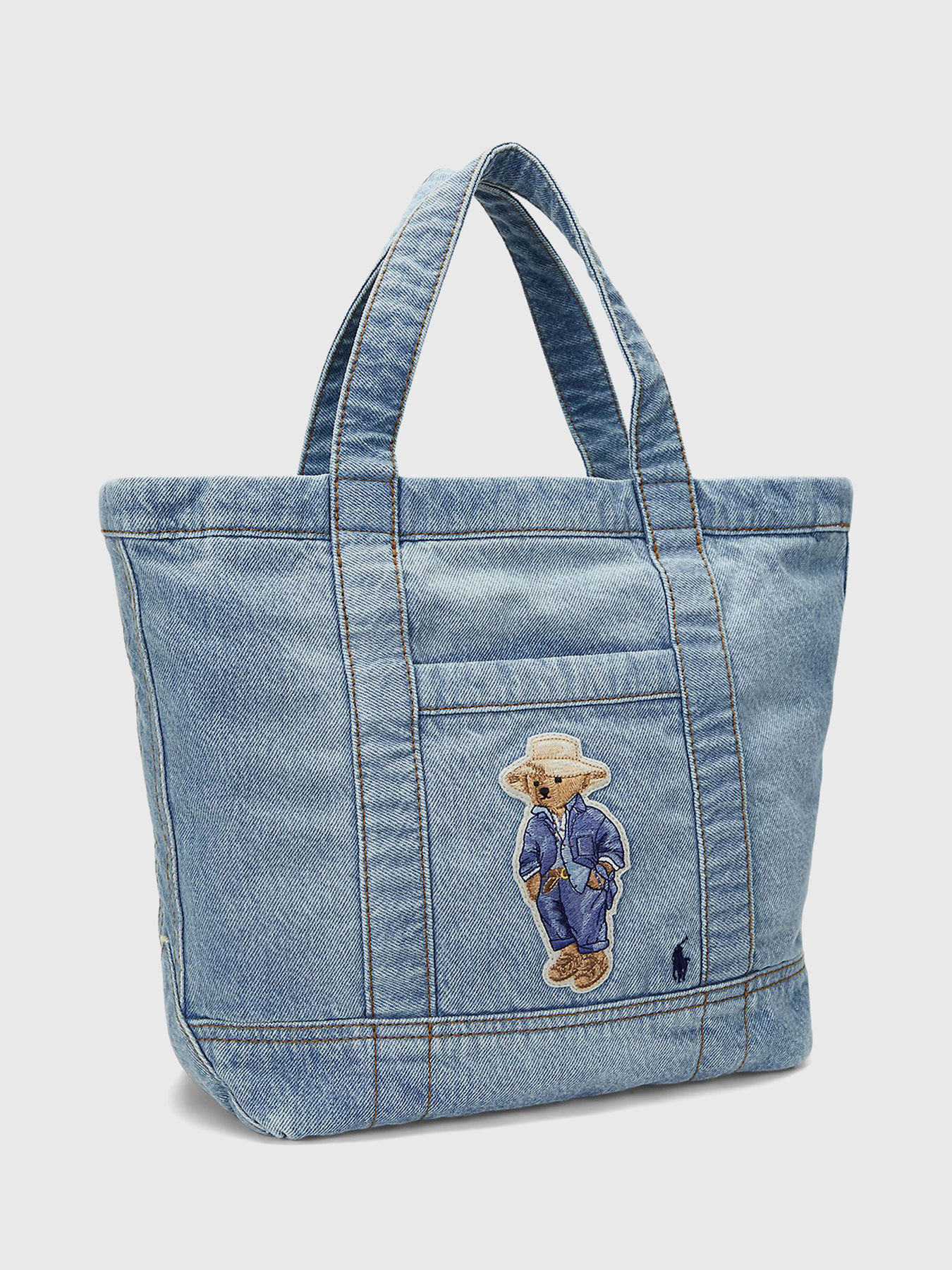 Denim tote bag with Polo Bear embroidery brand POLO RALPH LAUREN