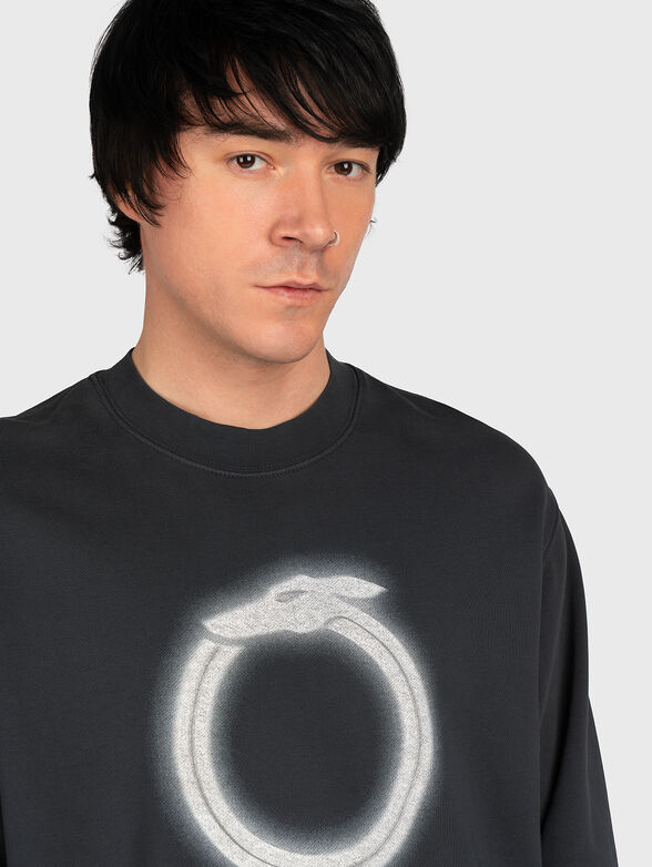 Black sweatshirt with contrasting print - 3