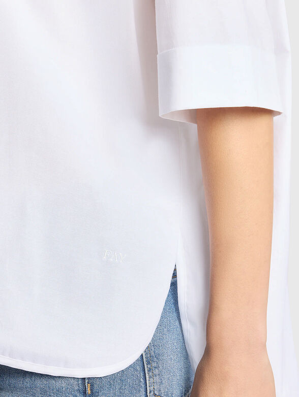 Shirt made of cotton poplin with embroidered logo - 4