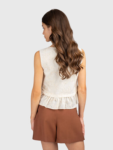 Cotton top with floral embroidery - 3