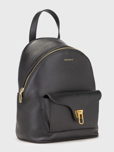 Leather backpack with gold details - 3