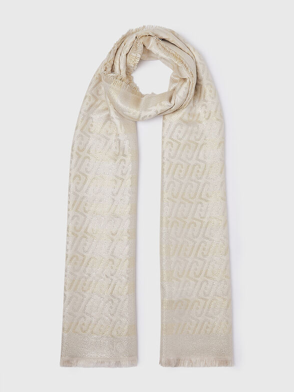 Jacquard scarf with a monogram print - 1
