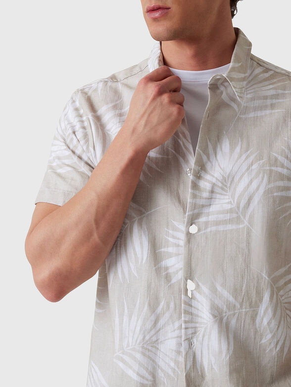 Short sleeved cotton and linen shirt - 4