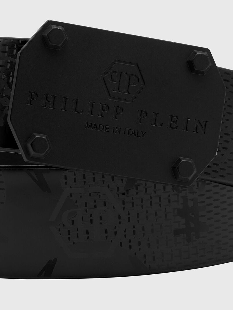 Black belt with monogram logo accent - 3