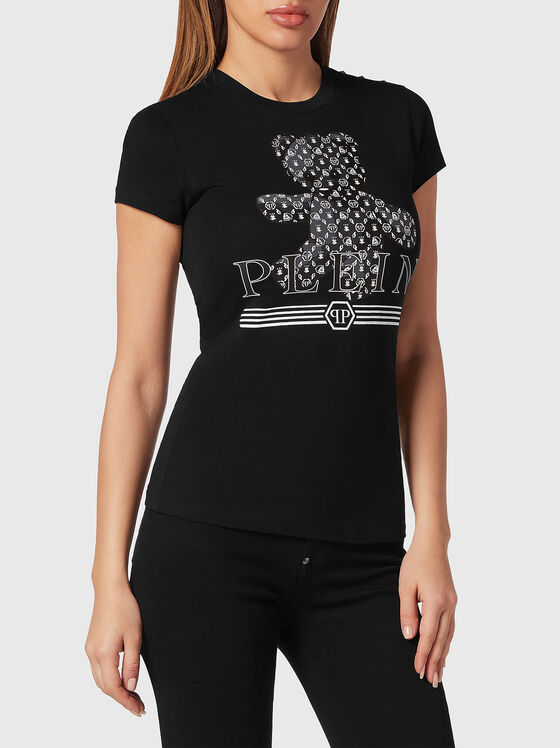 Черна тениска SEXY PURE TEDDY BEAR с принт - 1