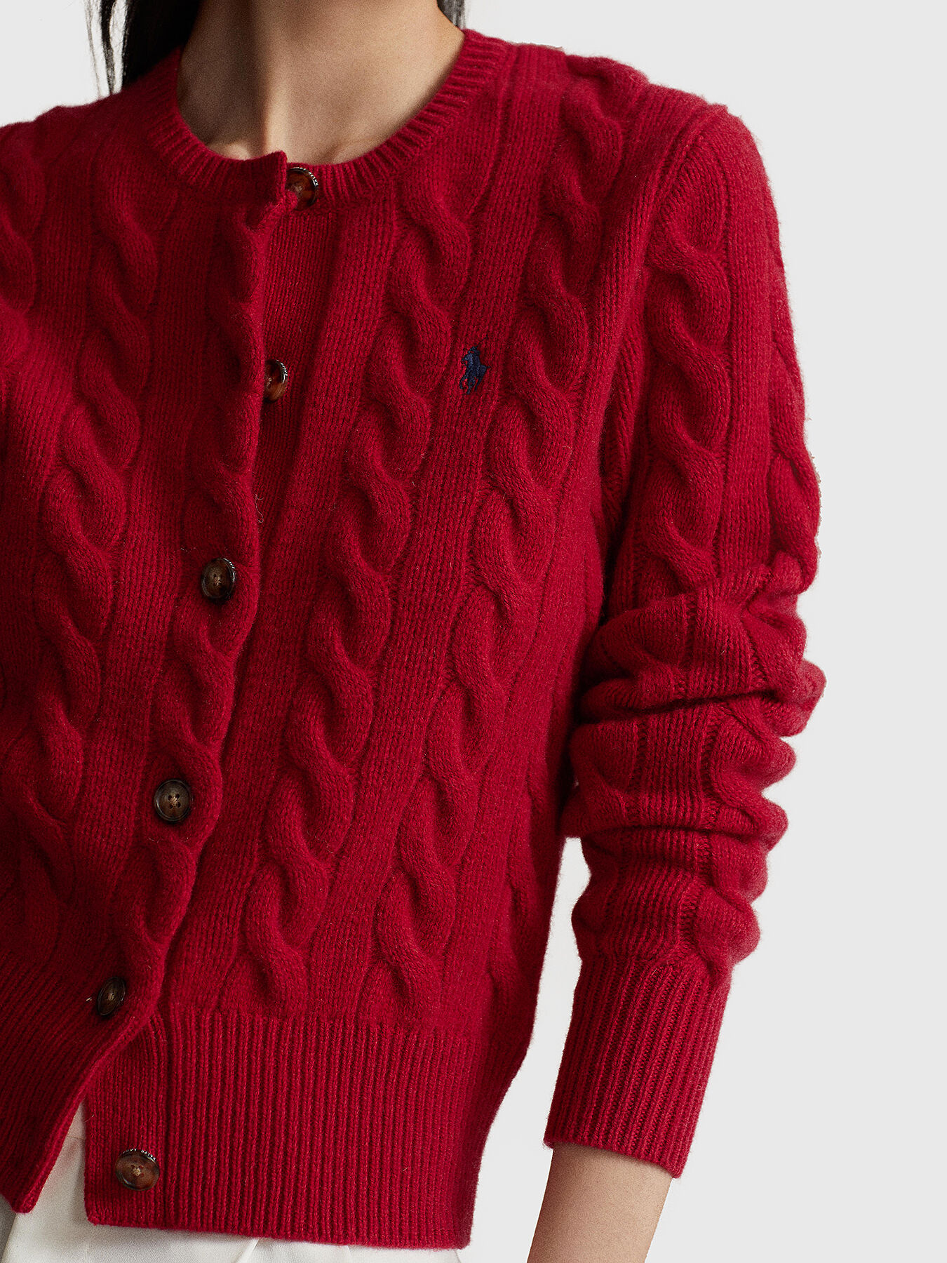 Ralph lauren red cardigan hot sale