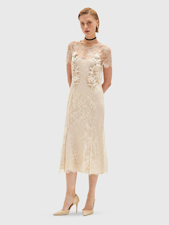 Midi dress with short sleeves made of lace - 4