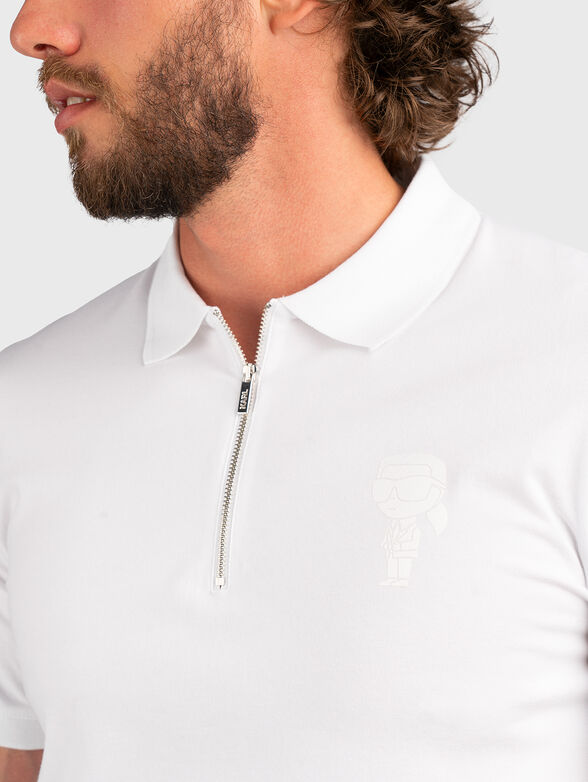 Polo shirt in black with logo print  - 4