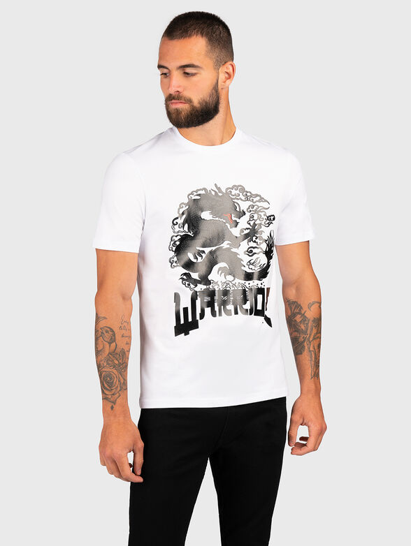 White T-shirt with accent print  - 1