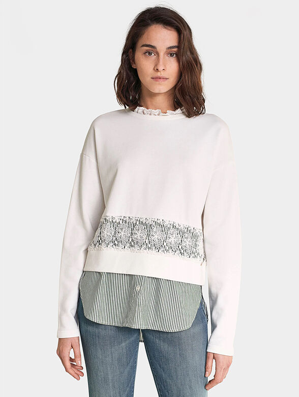 Cotton sweatshirt with contrasting details - 1