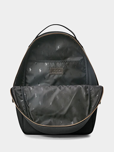 Black backpack with leather elements - 4