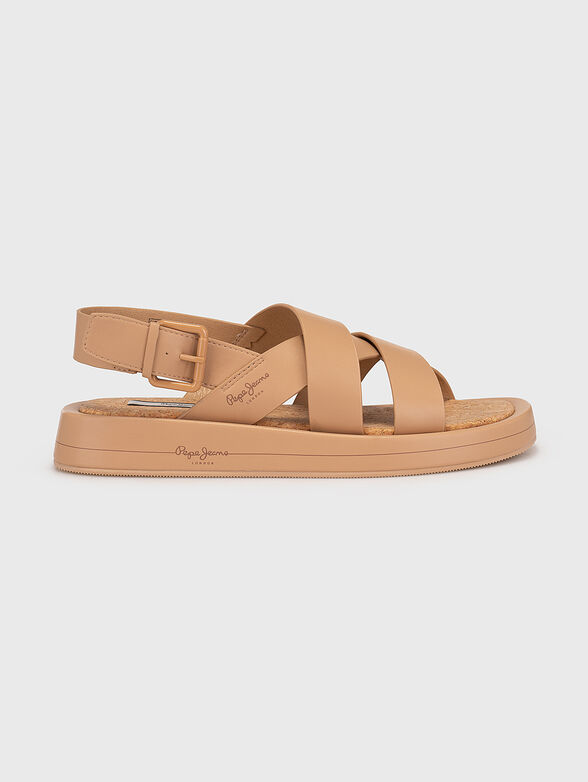 SUMMER BLOCK beige sandals in eco leather - 1