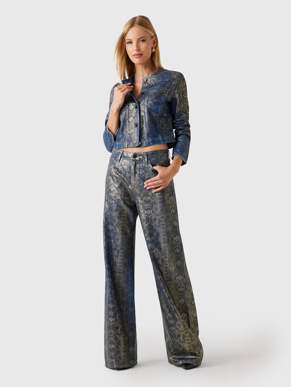 TERSA denim jacket with animal print - 2