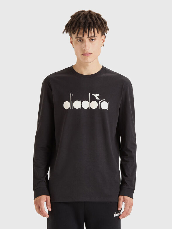 Black blouse with contrasting logo - 2