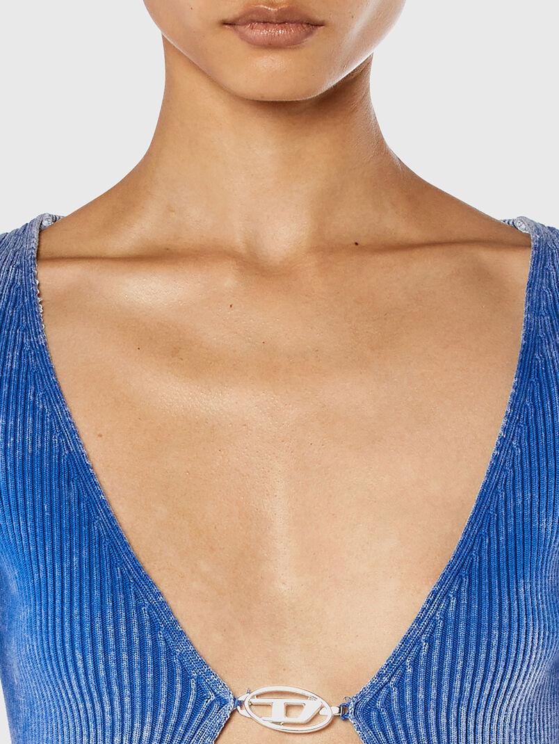 M-LATINA ribbed blouse with logo accent - 3